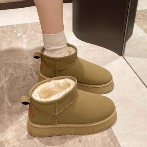Botin  Pantubota Mujer Kaki  Forrada Con Chiporro