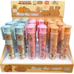 Set 2 Goma Capibara Retractil Papeleria Kawaii