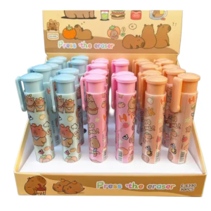 Set 2 Goma Capibara Retractil Papeleria Kawaii