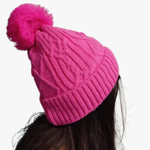 Gorro De Lana Con Pompon Rombos Y Trenzas Gorro Invierno