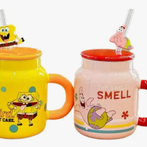 Tazon Taza Mug Bob Esponja Patricio Con Tapa