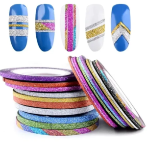 10 Cintas ( Rollos ) Para Decoracion Uñas Colores Surtidos