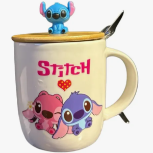 Tazon Mug Stich Con Tapa + Cuchara