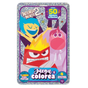 Libro Intensamente Para Colorear + 50 Stickers + 4 Crayones