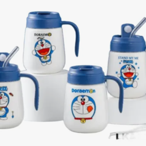 Tazon Mug Doraemon Con Tapa Y Bombilla