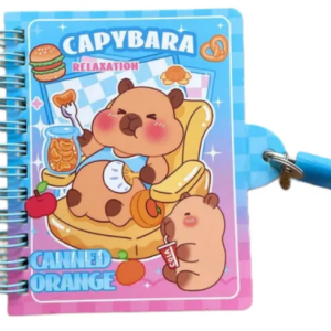 Libreta Espiral Capybara Con Candado - Mini Folleto