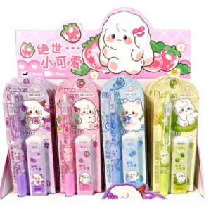 Kit 2 Set Lapiz Portamina Kawaii + Repuestos