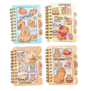 Mini Libreta Capybara Argollada Con Separadores