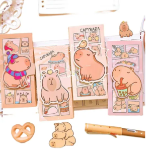 Mini Libreta Capibara Con Broche Estilo Folleto
