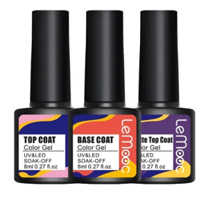 Pack Base Coat + Top Coat + Top Matt Efecto Mate Lemooc