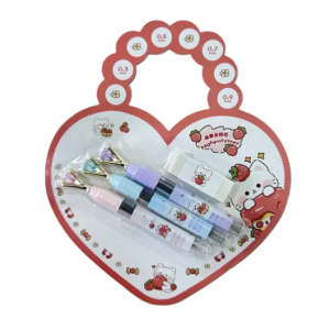 Set Repuesto Portaminas Diseño Corazón, 3 Recambios + 1 Goma