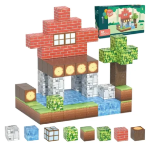 Juguete Bloques De Construccion Magneticos Minecraft 85 Pzas
