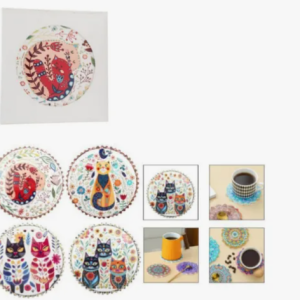 Posa Vasos Ceramica Set De 4 Unidades Diseños Varios