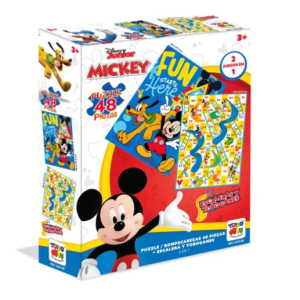 Juego De Mesa Mickey 2 En 1 Puzzle Rompecabezas + Tablero